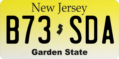 NJ license plate B73SDA