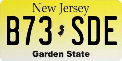 NJ license plate B73SDE