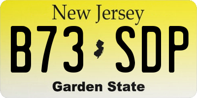 NJ license plate B73SDP