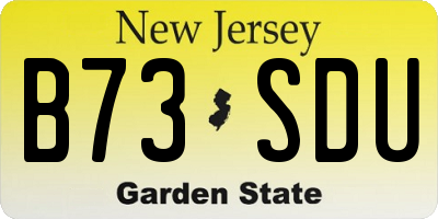 NJ license plate B73SDU
