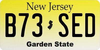 NJ license plate B73SED