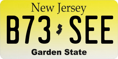 NJ license plate B73SEE