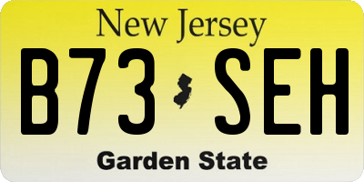 NJ license plate B73SEH
