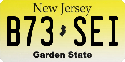 NJ license plate B73SEI