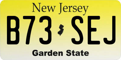 NJ license plate B73SEJ