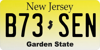 NJ license plate B73SEN