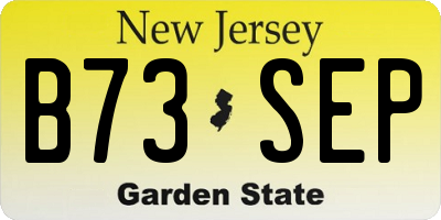 NJ license plate B73SEP