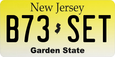 NJ license plate B73SET