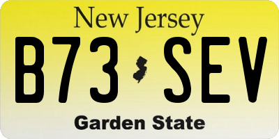 NJ license plate B73SEV