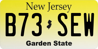 NJ license plate B73SEW