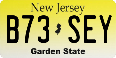 NJ license plate B73SEY