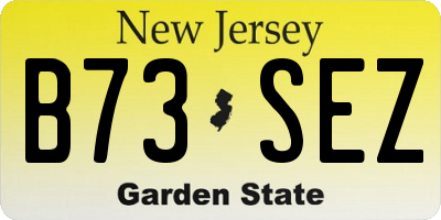 NJ license plate B73SEZ