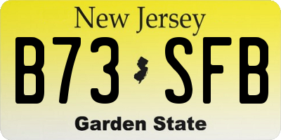 NJ license plate B73SFB