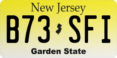 NJ license plate B73SFI
