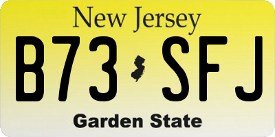 NJ license plate B73SFJ
