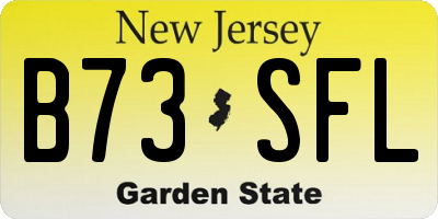 NJ license plate B73SFL