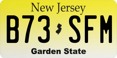 NJ license plate B73SFM