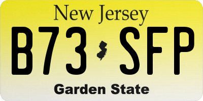 NJ license plate B73SFP