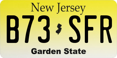 NJ license plate B73SFR