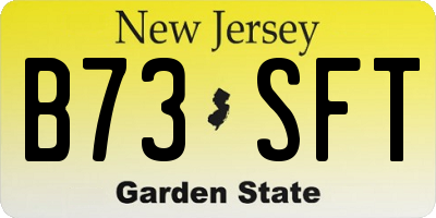 NJ license plate B73SFT