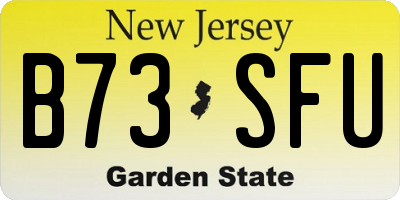 NJ license plate B73SFU