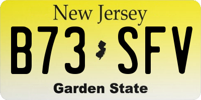 NJ license plate B73SFV