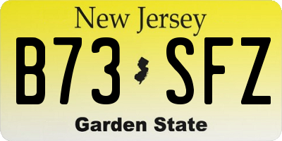 NJ license plate B73SFZ
