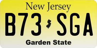 NJ license plate B73SGA