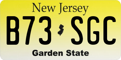 NJ license plate B73SGC