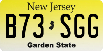 NJ license plate B73SGG