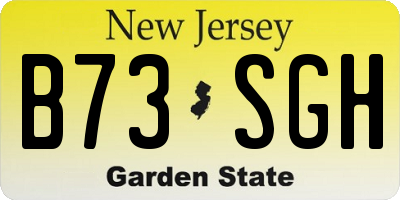 NJ license plate B73SGH