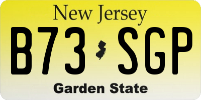 NJ license plate B73SGP