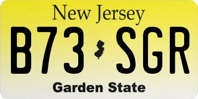 NJ license plate B73SGR