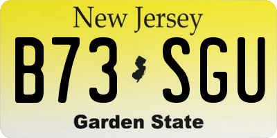 NJ license plate B73SGU