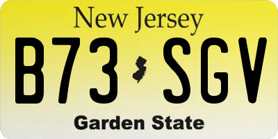 NJ license plate B73SGV