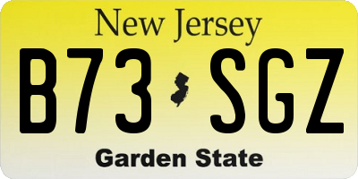 NJ license plate B73SGZ