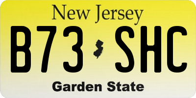 NJ license plate B73SHC