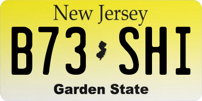 NJ license plate B73SHI