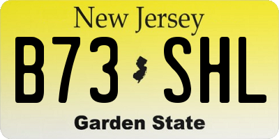 NJ license plate B73SHL