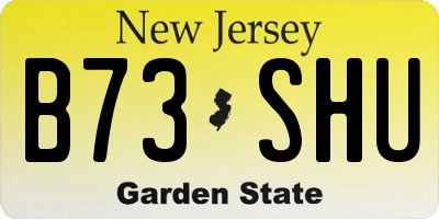 NJ license plate B73SHU