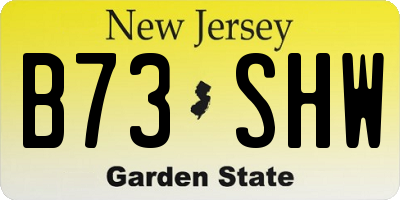 NJ license plate B73SHW