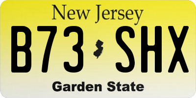NJ license plate B73SHX