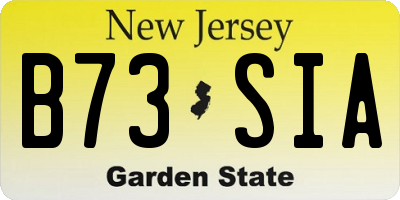 NJ license plate B73SIA