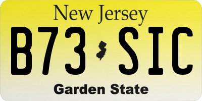 NJ license plate B73SIC