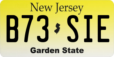 NJ license plate B73SIE