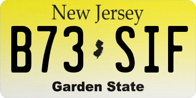NJ license plate B73SIF