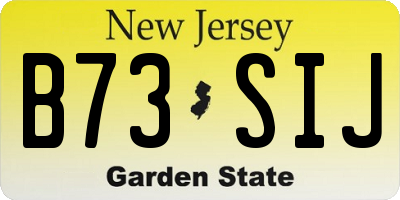 NJ license plate B73SIJ