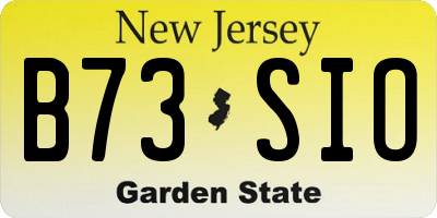 NJ license plate B73SIO