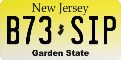 NJ license plate B73SIP