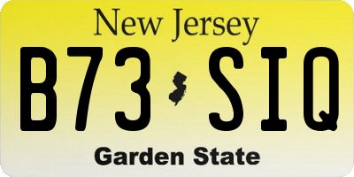 NJ license plate B73SIQ